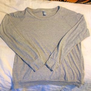 Grey and white striped shirt